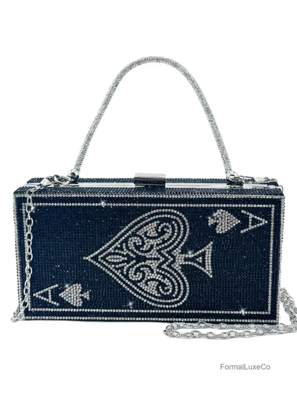 Diamond Rhinestone Crystal Clutch Bag with Chain Strap